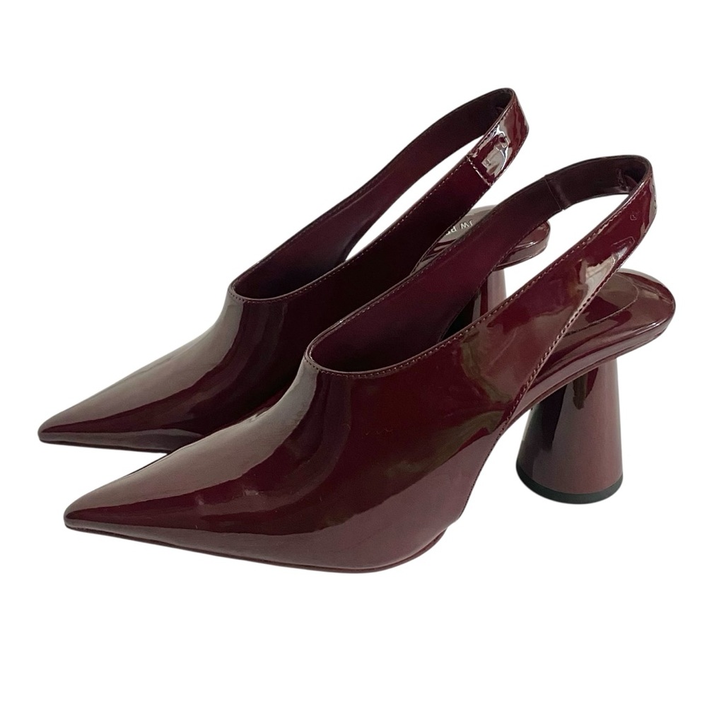 JW PEI New Vivovr Burgundy Heel Slingback Pumps Size 8 - Picture 5 of 14